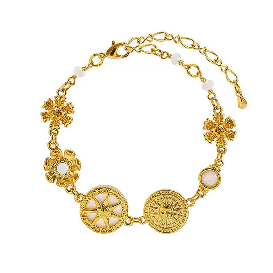 14k Gold Eight-Pointed Star Vintage Bracelet